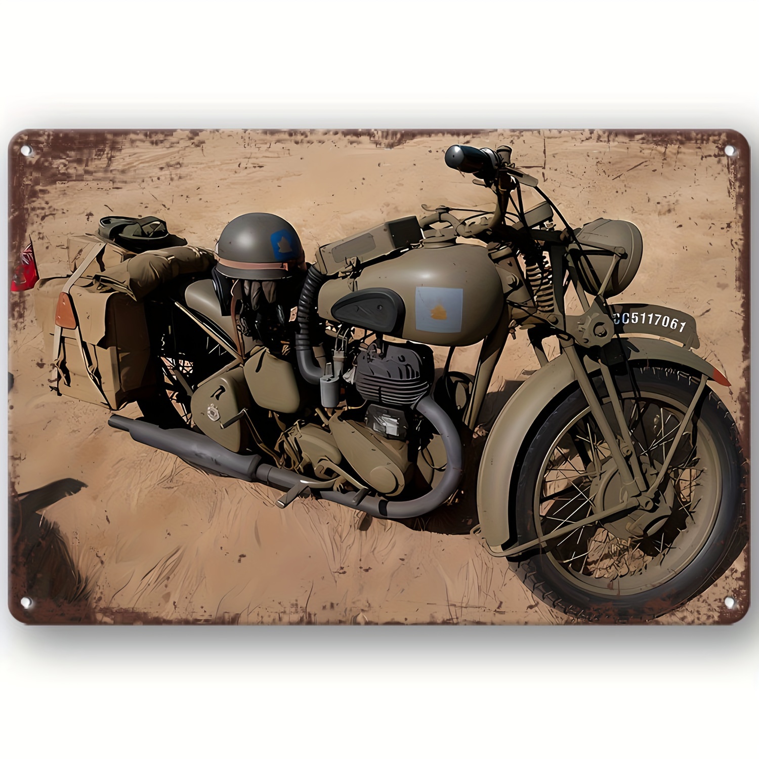 Plaque Métal Vintage Custom Motorcycles