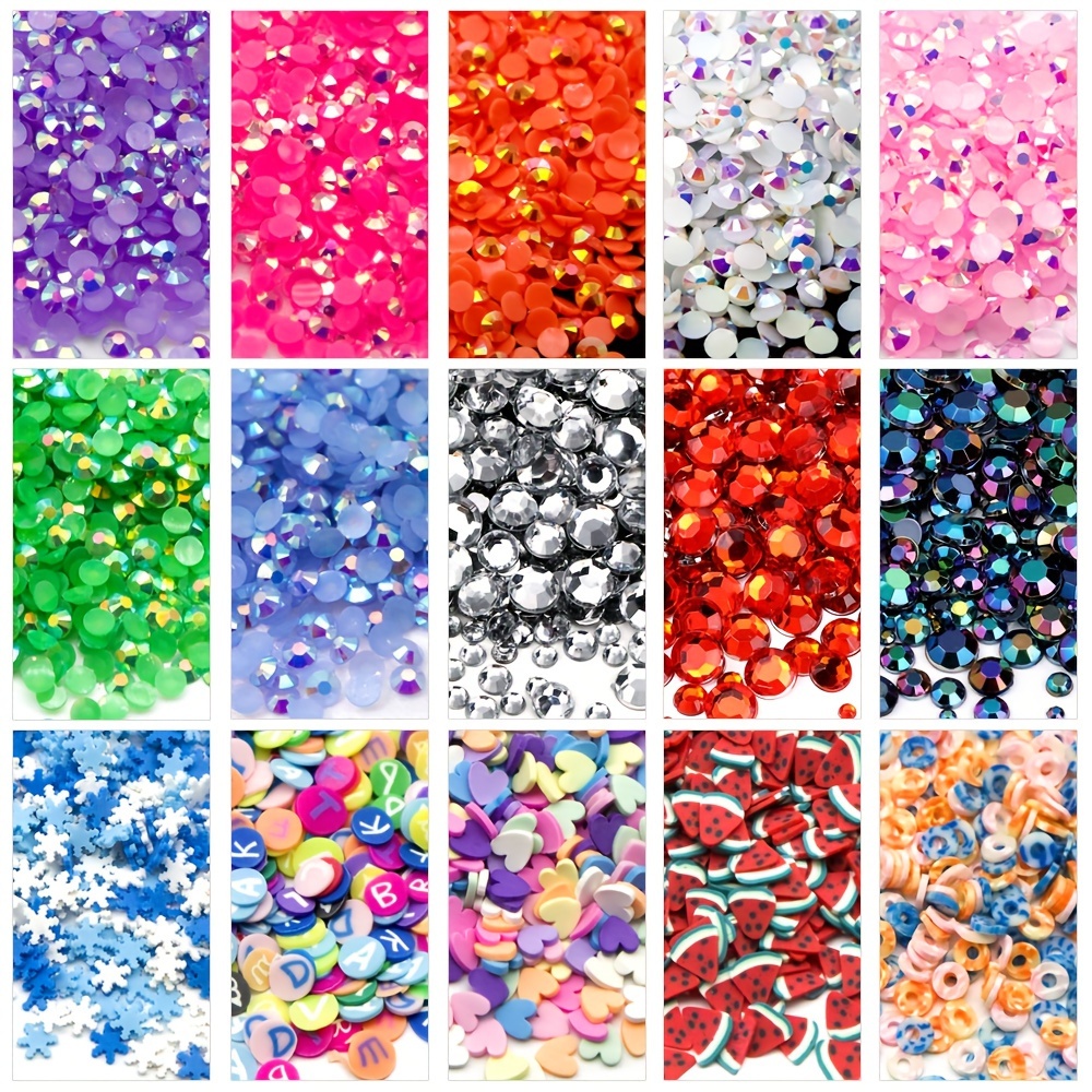 200 piezas de diamantes de imitación acrílicos AB con parte trasera plana  para coser con formas mixtas para manualidades, manualidades, ropa, bolsas