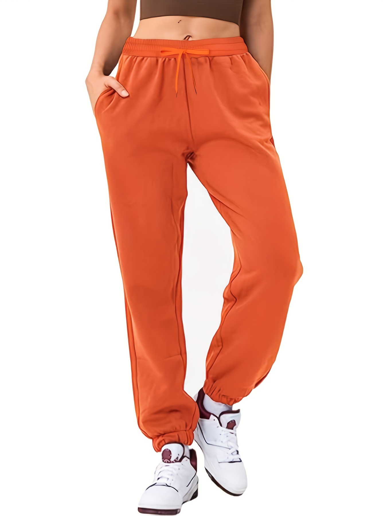 Womens Orange Lifestyle Joggers & Sweatpants.
