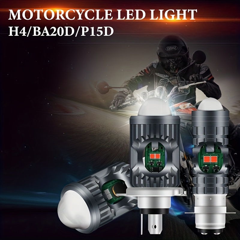 Ruiandsion 2pcs Fit both 6V or 12V BA20D LED Motorcycle Headlight Bulb  Super Bright 5730 12SMD Chipset LED Bulb High Low Beam,6000K White