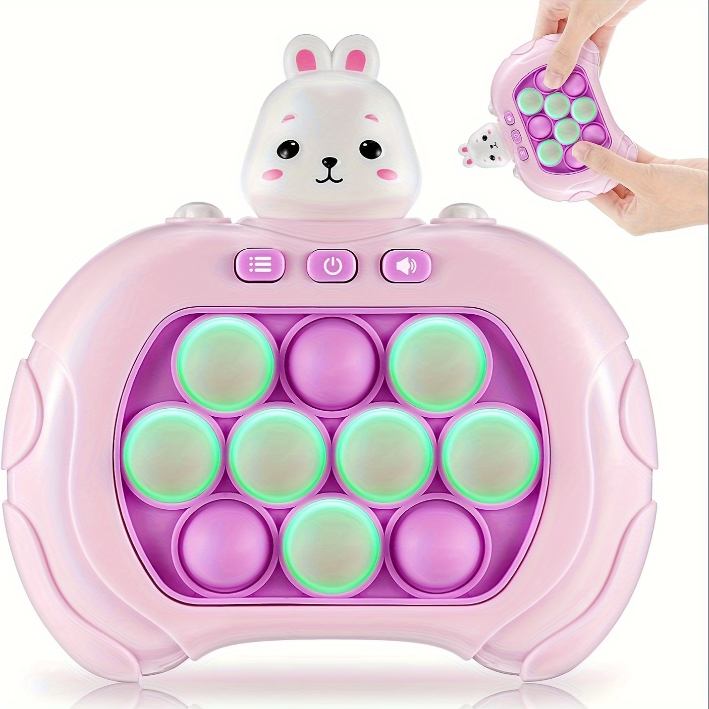 Pop Fidget Game for Kids Adult, Handheld Quick Push Bubble Toy Pop It Pro  Light Up Game, 4 Modes, More Challenging Travel Portable Puzzle Game
