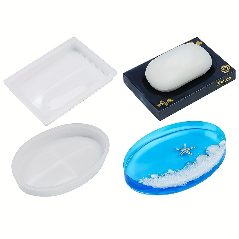 1pc Reusable Soft Silicone Resin Soap Dish, Bathroom Soap Storage