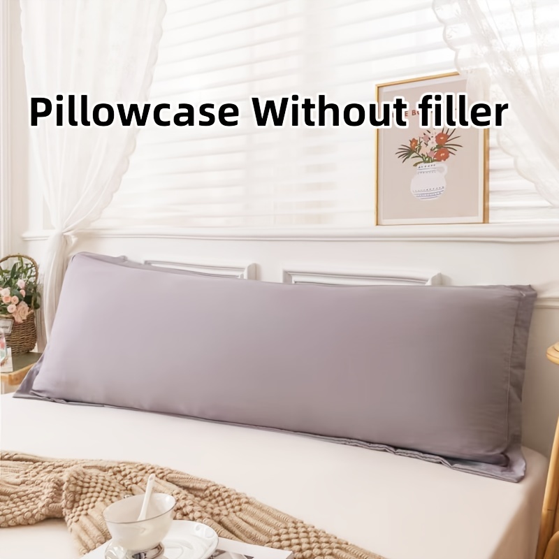 

1pc Solid Color Body Pillowcase, Extra Soft Breathable Pillowcase For Sleeping, Premium Quality Envelope Pillow Protector For Bedroom Sofa Dorm Room Home Decor, Without Pillow Core