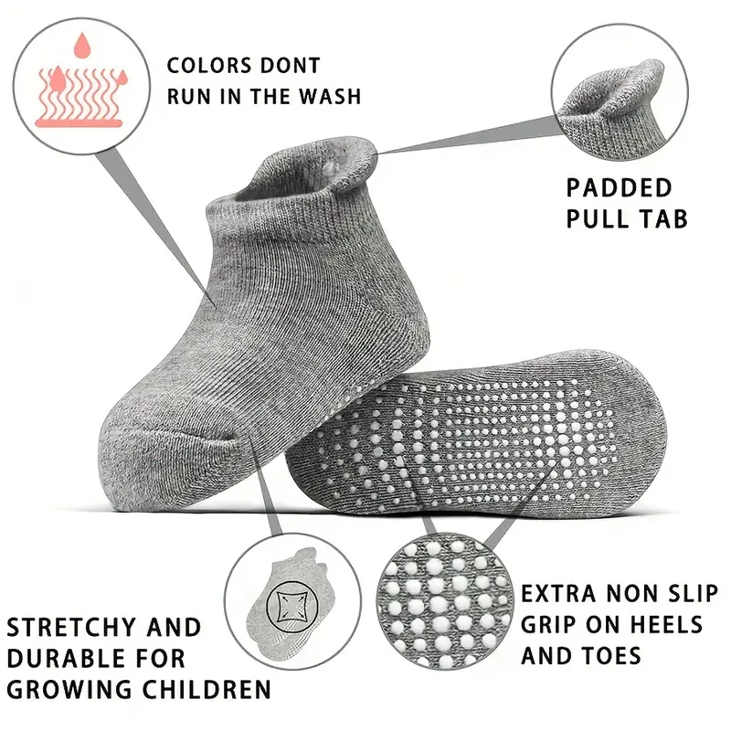 Boys Kids Socks Grips Anti Slip Bottom Breathable Comfy - Temu