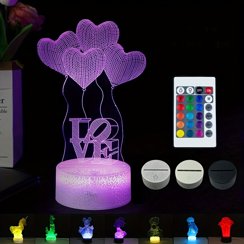 3D Night LED Light Lamp Base, LED 3D Illusion Night Lights