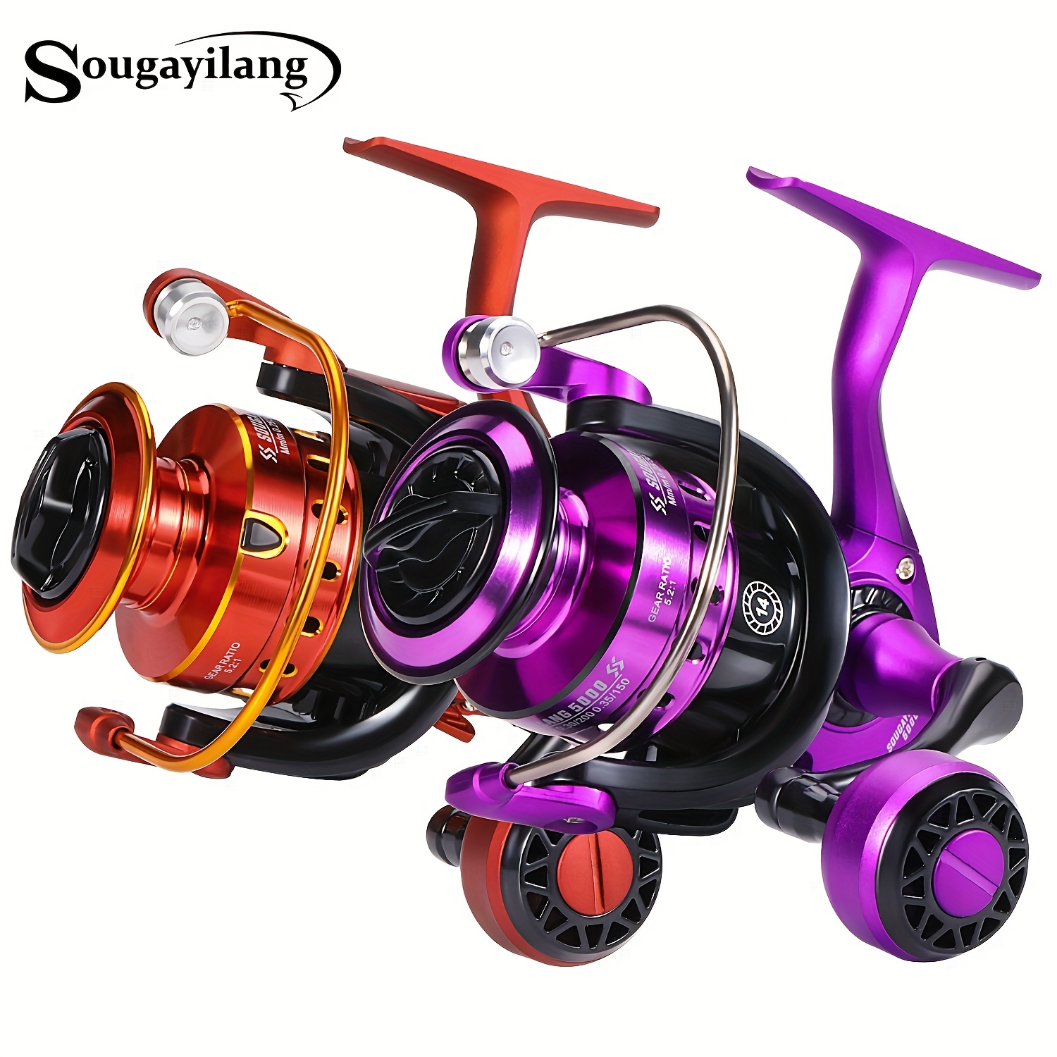  Sougayilang Spinning Fishing Reel, 5.2:1 High Speed