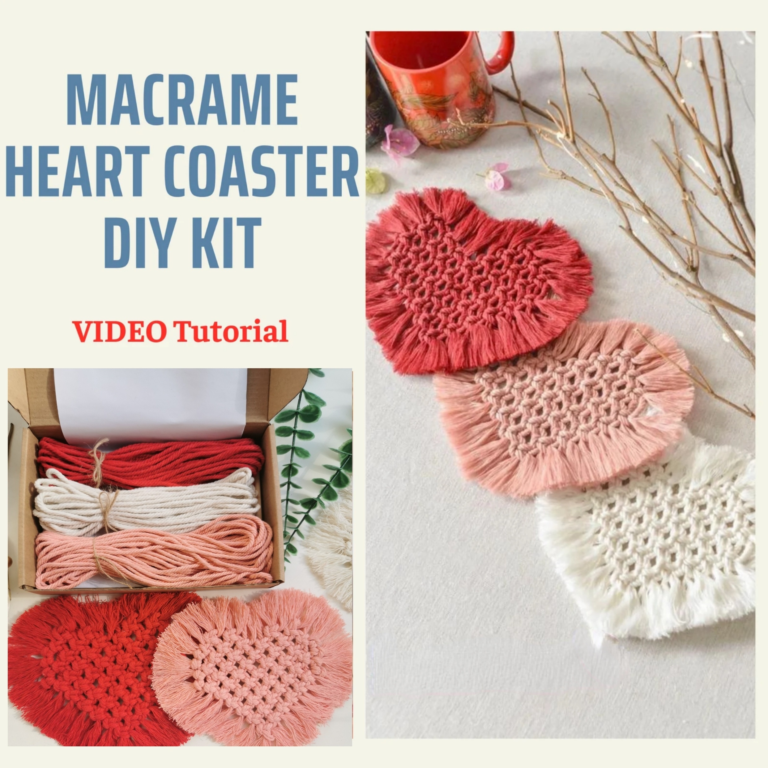 DIY Macrame Kit, Coaster Tutorial