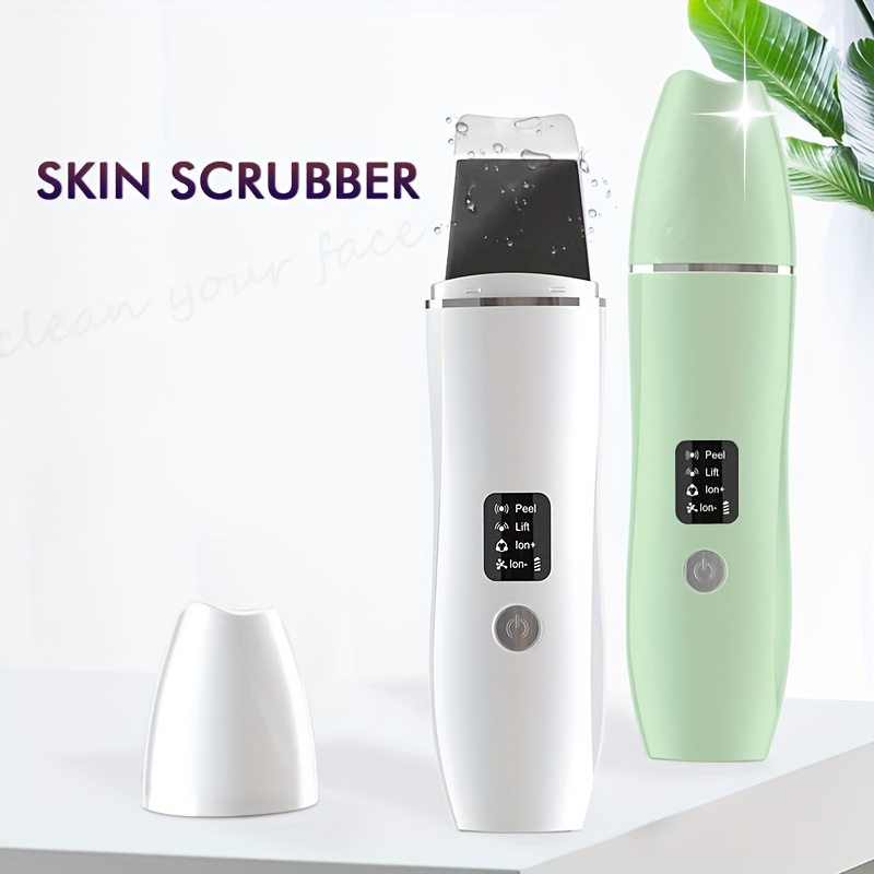 Facial Skin Scrubber Face Spatula, Ultrasonic Skin Spatula Scrubber  Blackhead Remover Gentle Peel Peeling Pore Cleanser Exfoliator Lifting Tool  Comedones Extractor USB Rechargeable