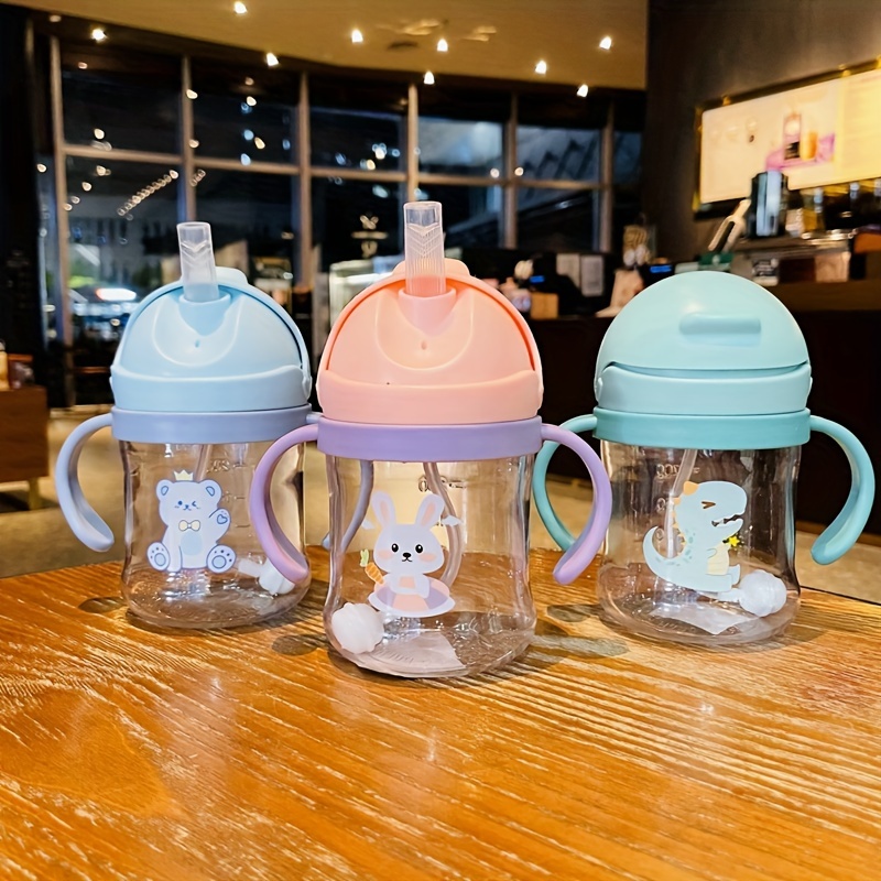 Cute Cartoon Water Cup With Double Handles, Portable Leakproof Straw Water  Bottle, Suitable For Outdoor Sports, Fitness - Temu