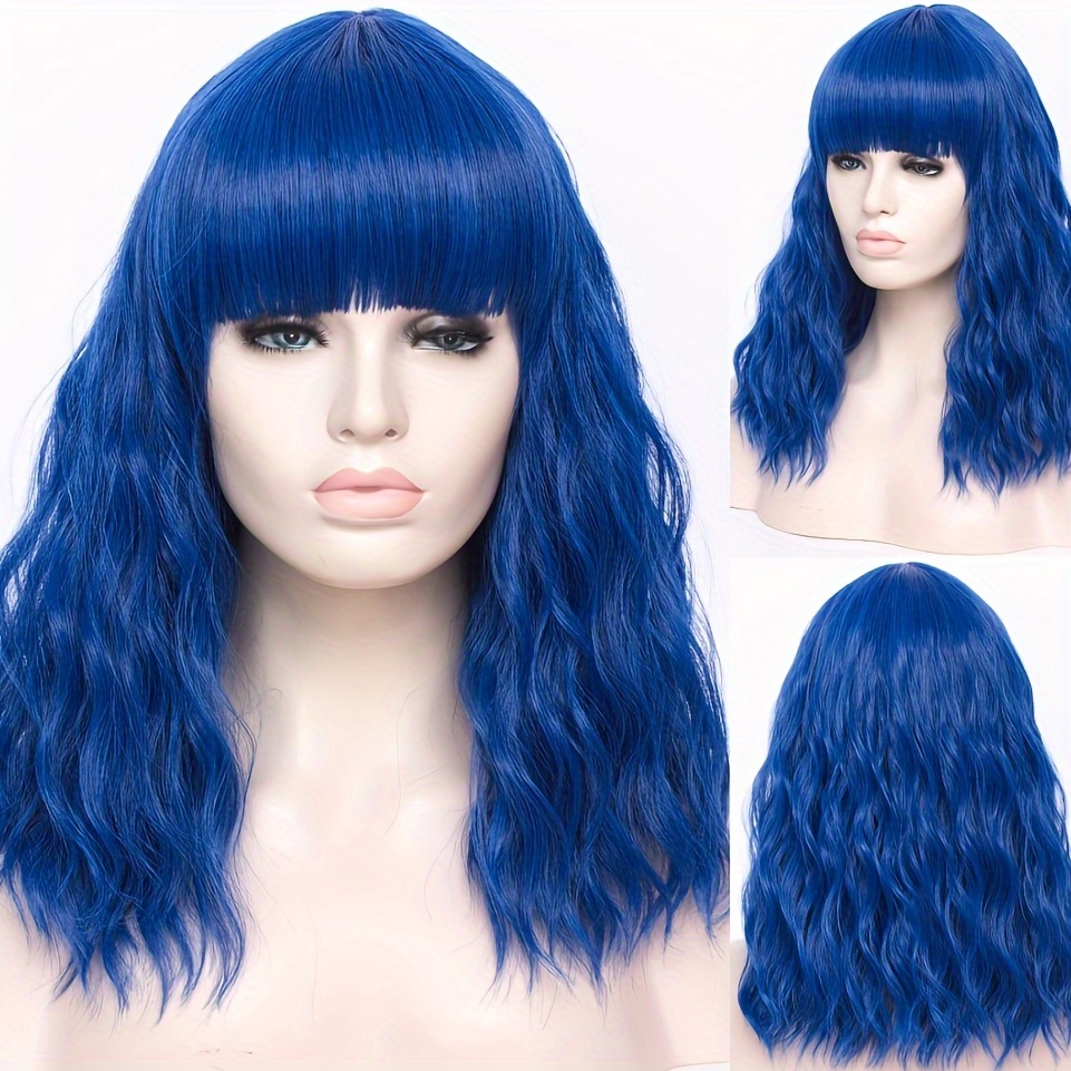 Long Wavy Pink Wig with Bangs for Women