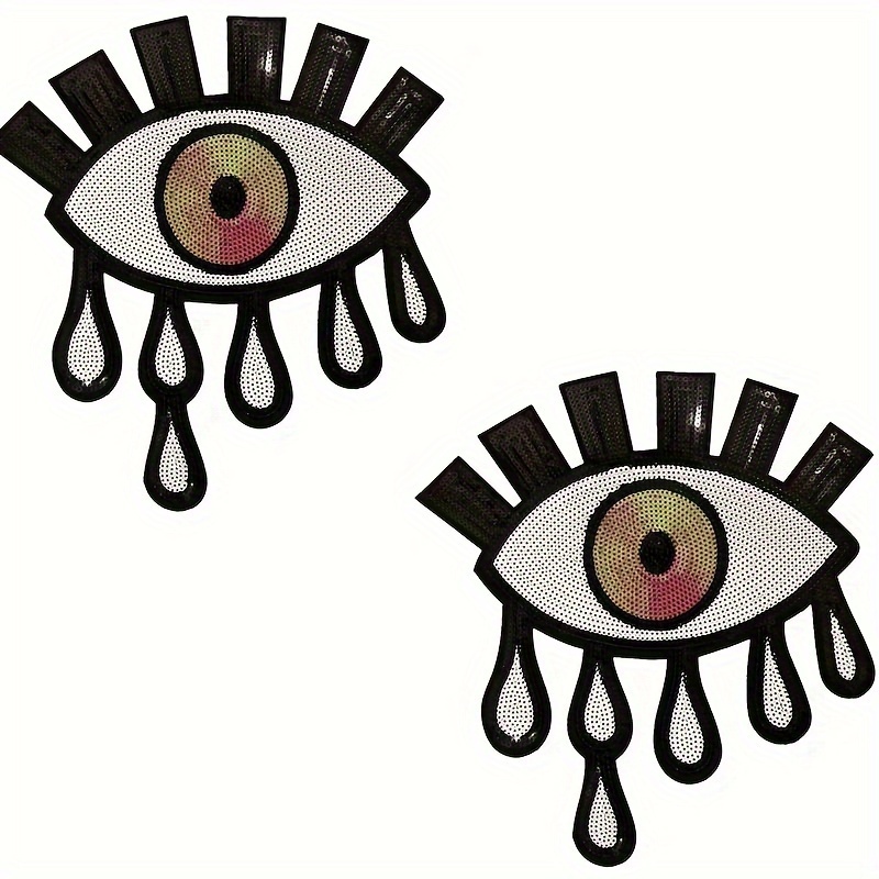 Oversized Sequin Eyes Cloth Stickers Teardrop Sequins Cloth - Temu