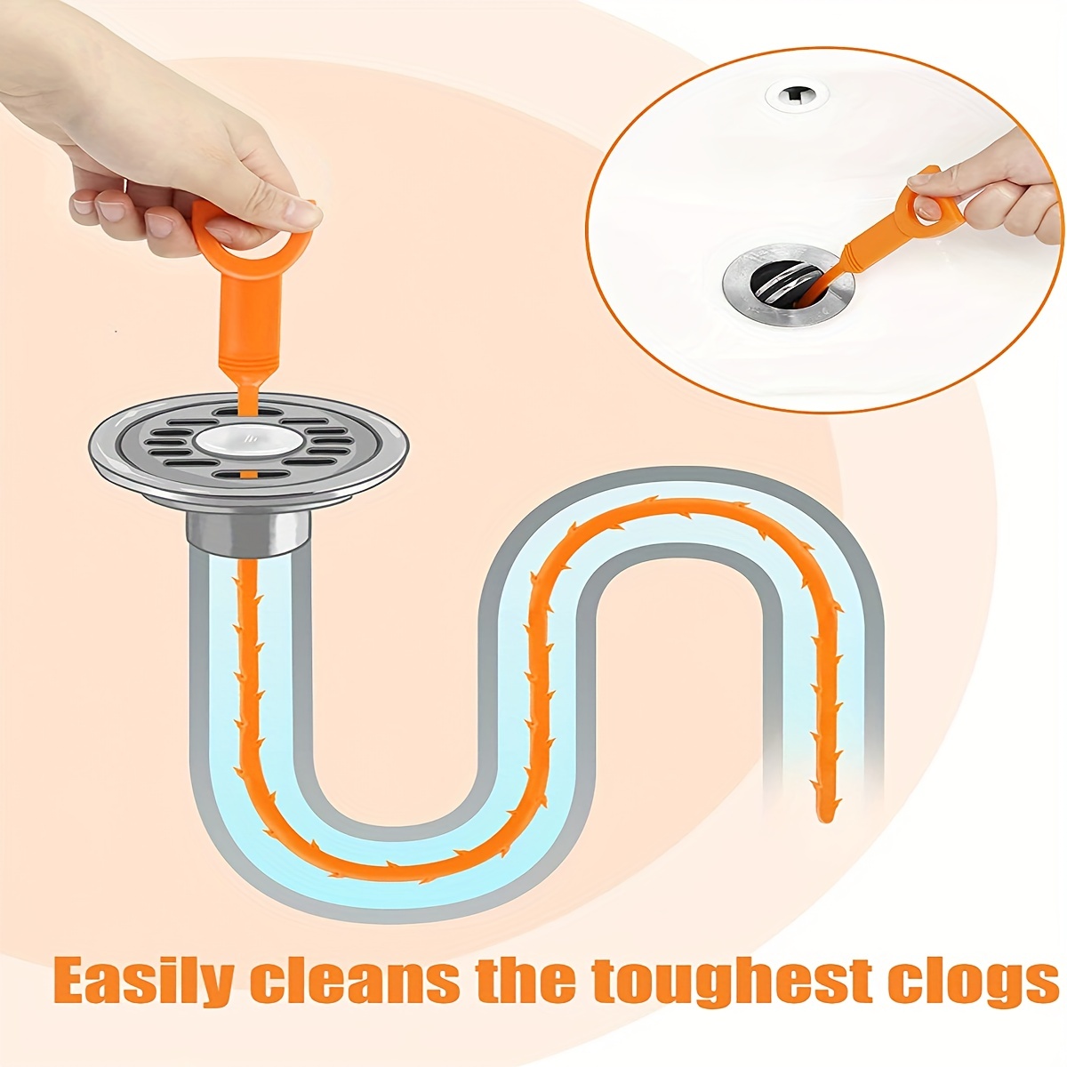 4 Packs Drain Hair Drain Clog Remover Cleaning Tool For Kitchen