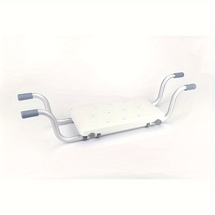 1pc Bath Bench Heavy Duty Shower Stool Aluminium Adjustable Length Bathroom Seat 72-82cm Can Load Up To Support 350ibs, Plastic Bathtub Seat For Elderly