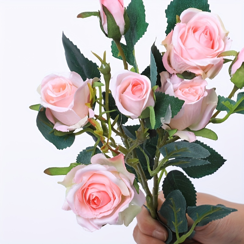 Artificial Rose Flower Single Branch Mini Rose Flower Real - Temu