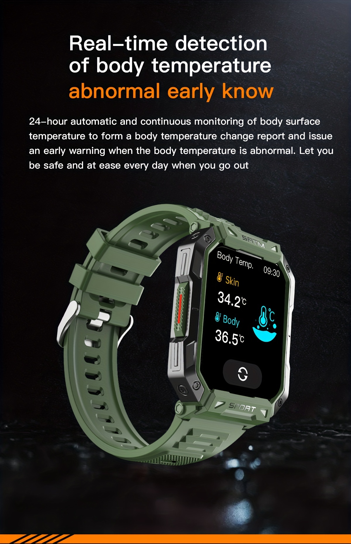 Blood Glucose Monitoring Smartwatch Fitness Tracker With Blood