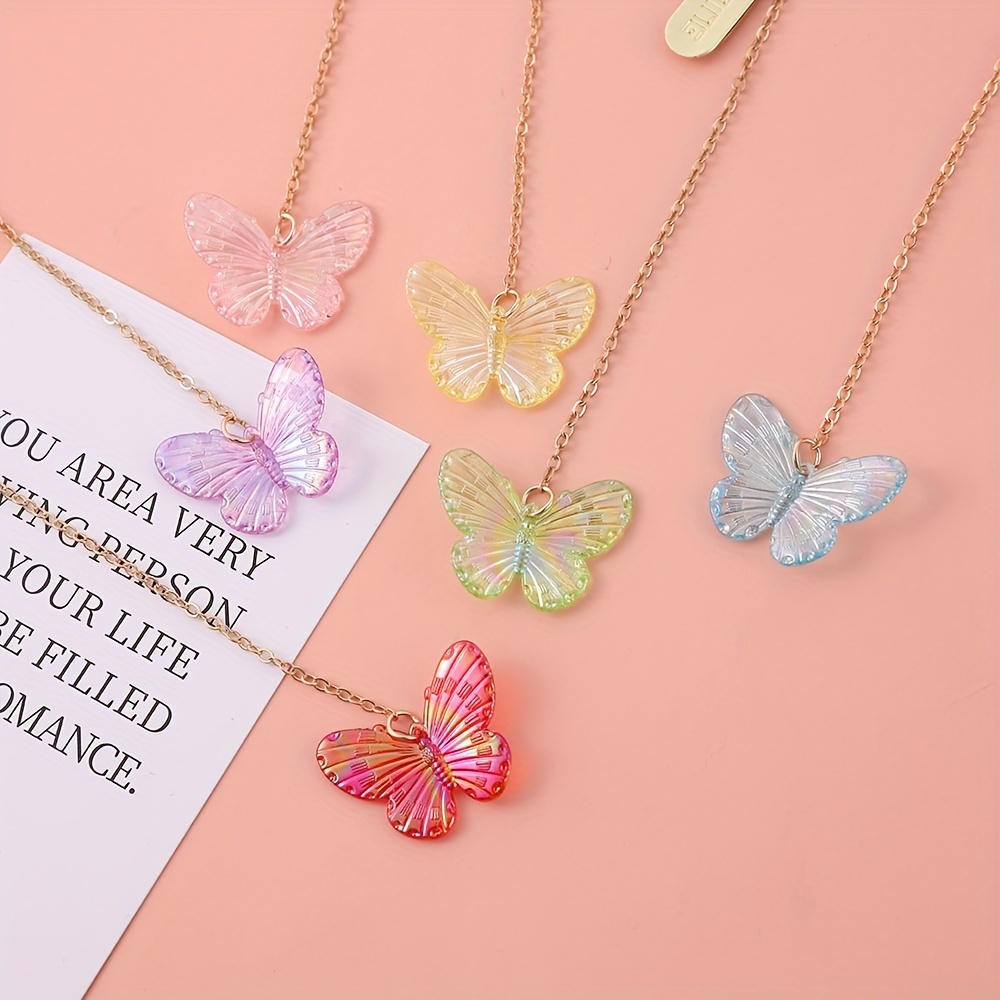 Glass Crystal Butterfly Pendant Summer Insect Pendant - Temu