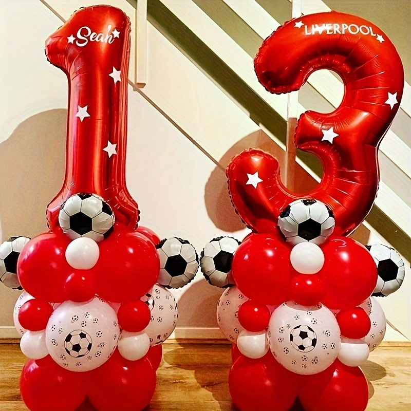 2 Pz Palloncino In Lamina Rosso Numero - Temu Italy