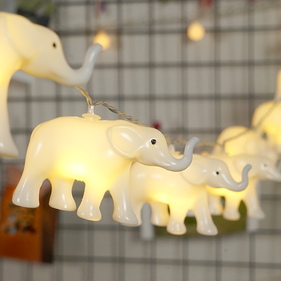 2 Meters 10 Lights White Elephant Decorative String Lights - Temu