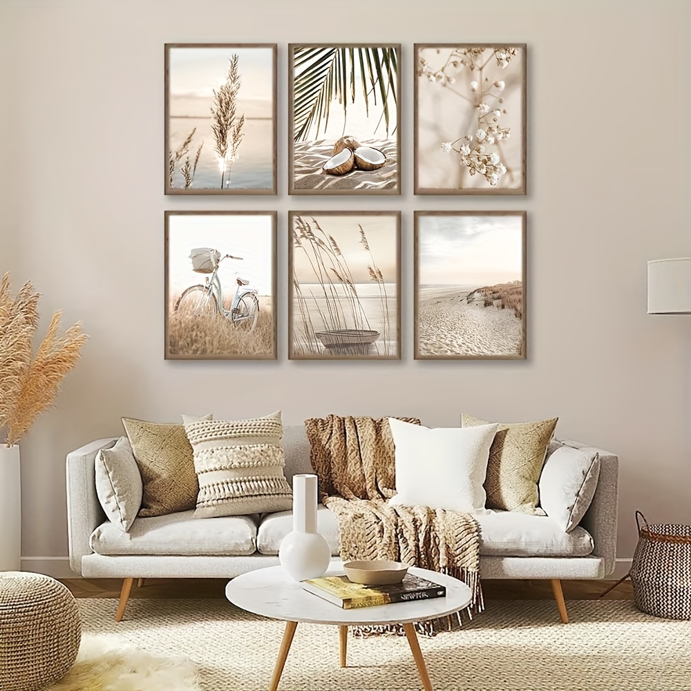 8pcs Beige Paesaggio Stampe D'arte Hay Reed Poster Cocco - Temu Italy