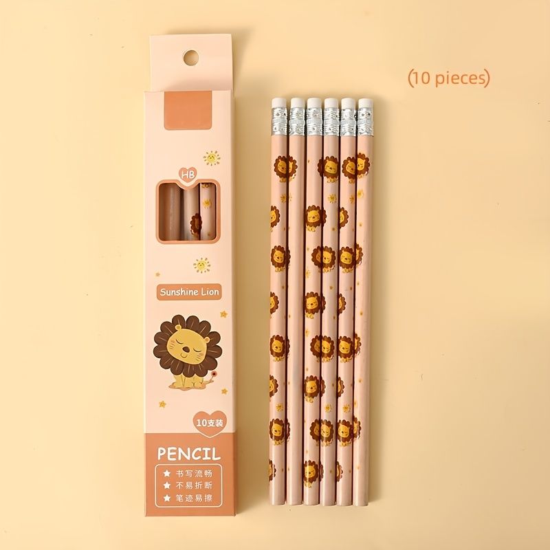 10pcs Set Cartoon Pencil Stationery Set Pencil Hb For Student School Office  Supplies Children's Gift | Free Shipping For New Users | Temu