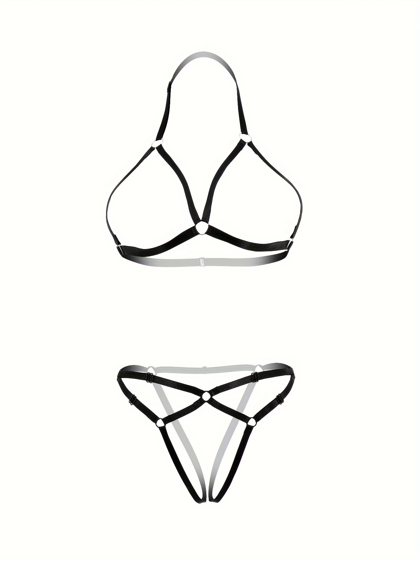 Sexy Lingerie Set With Hollow Out Design, Open Cup Bra, Thong, And