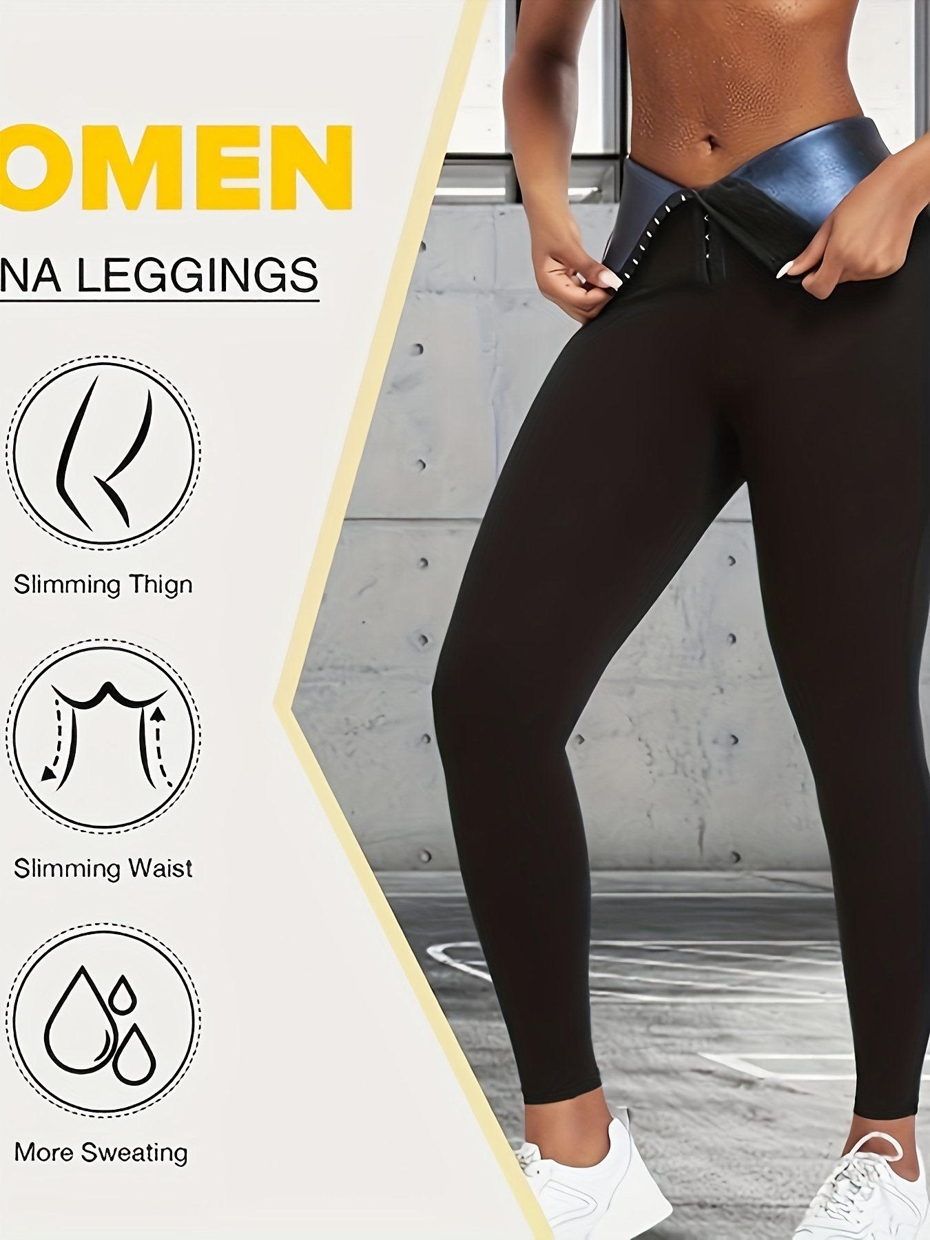 SDKSEOM Sauna Sweat Pants for Women High Waisted Slimming