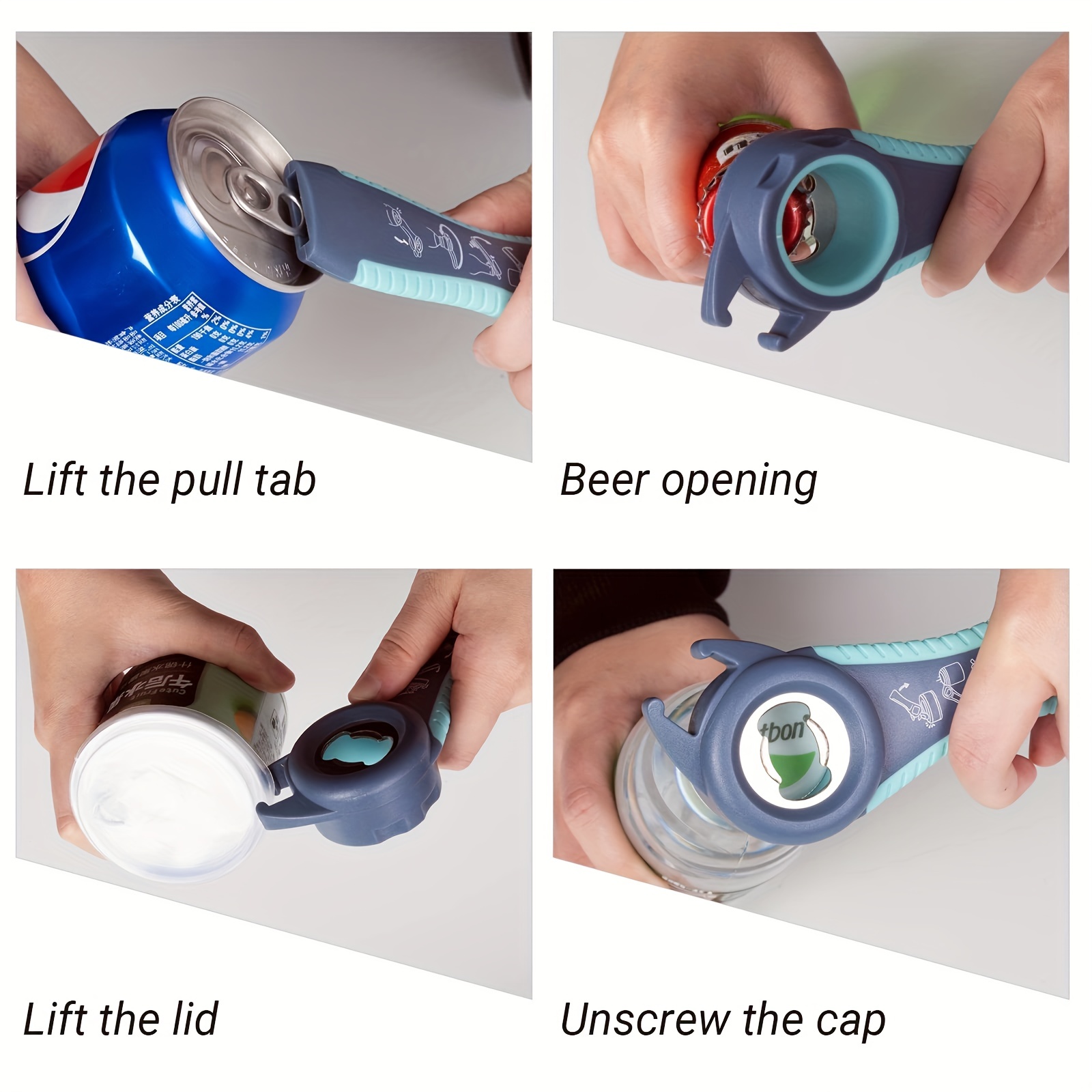 1pc Multifunctional Can Opener, Lid Lifter, Jar Opener, Bottle Opener, For  Kitchen