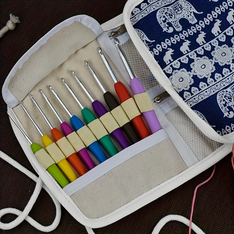 Crochet Sewing Bag Printed Lady's Bag Crochet Rack Crochet - Temu