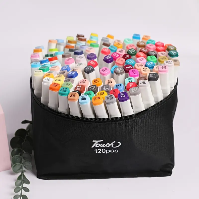 100 Colors Artist Alcohol Markers Dual Tip Art Markers Twin Sketch Pens  Permanent Alcohol Based Markers with Case for Adult Kids Halloween Drawing