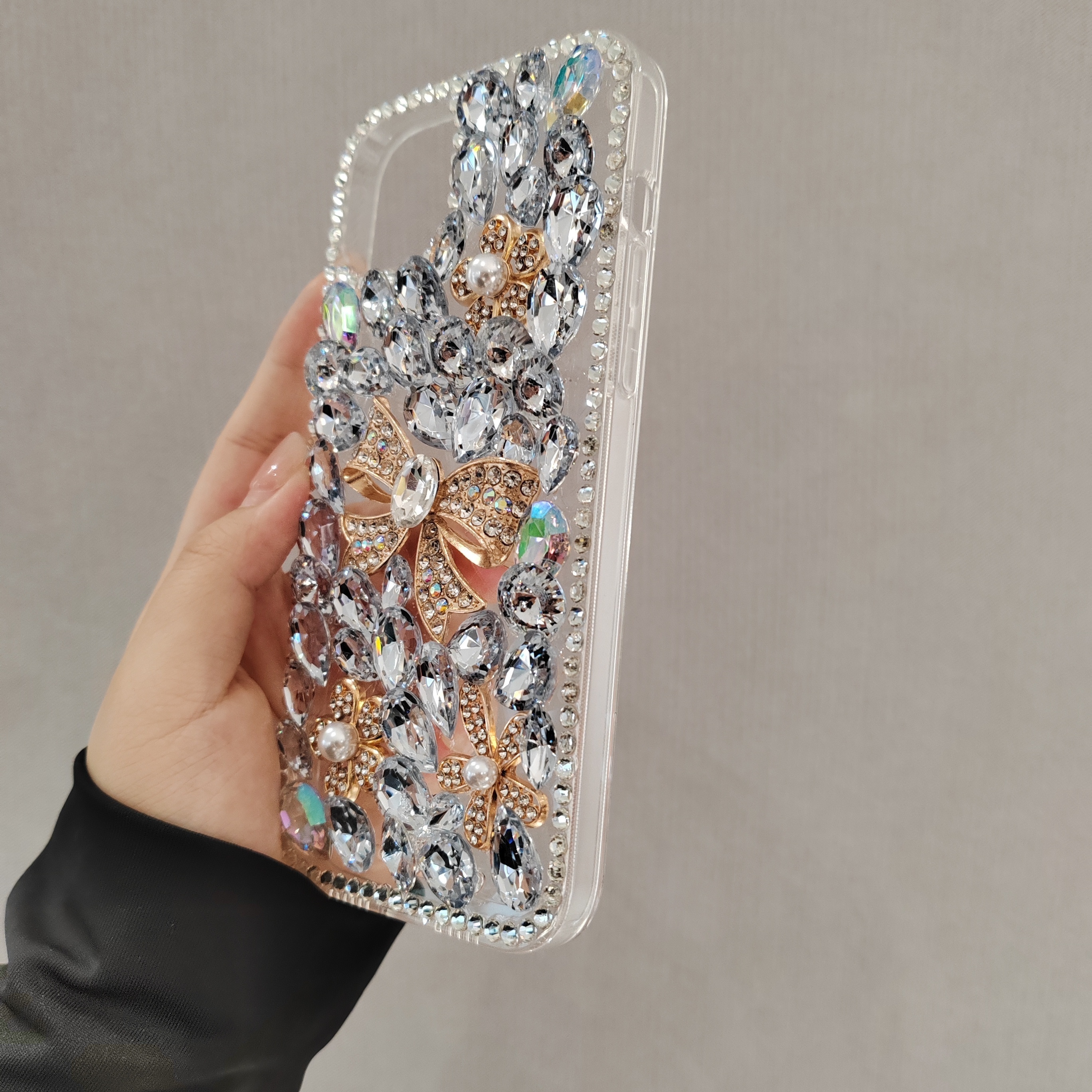  for iPhone 14 Plus Case Crystal Rhinestone Butterfly