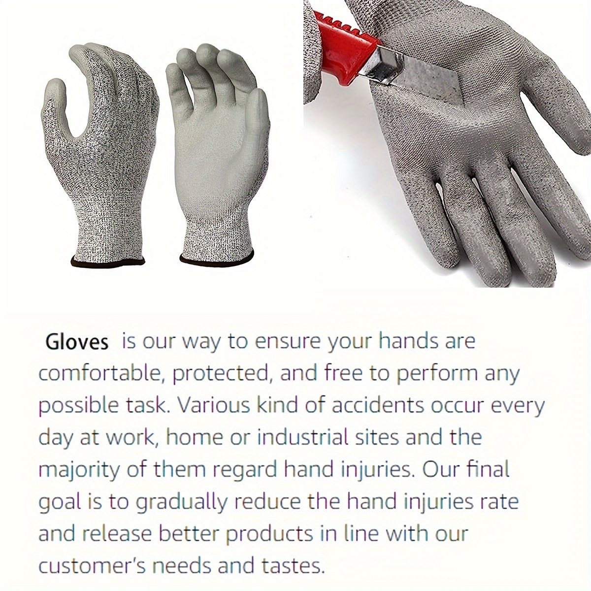 Cut resistant Pu Dipped Gloves Level 3 Safety Gloves Men - Temu
