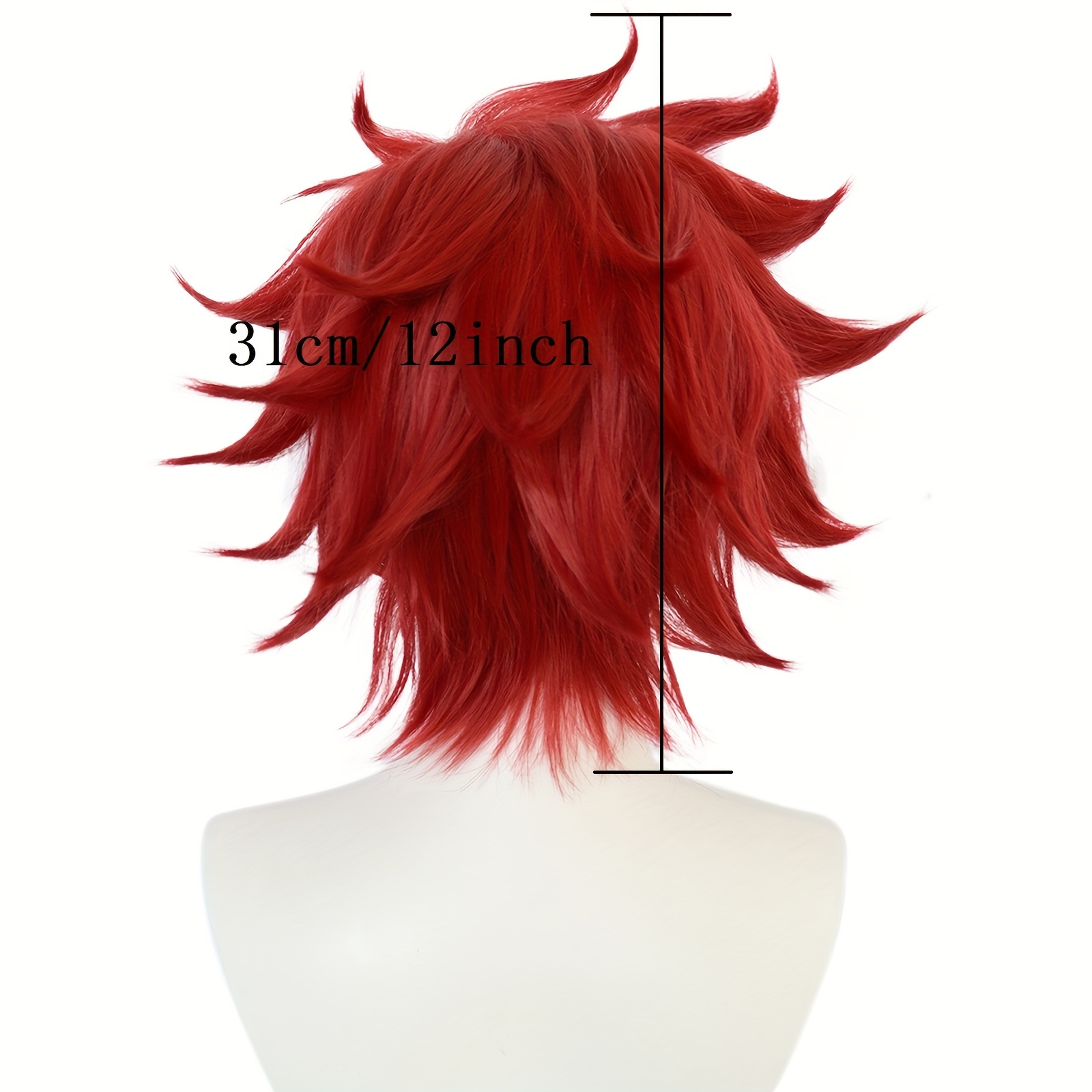 Peruca Anime Sk8 The Infinity Reki Cosplay Cabelo Vermelho Masculino