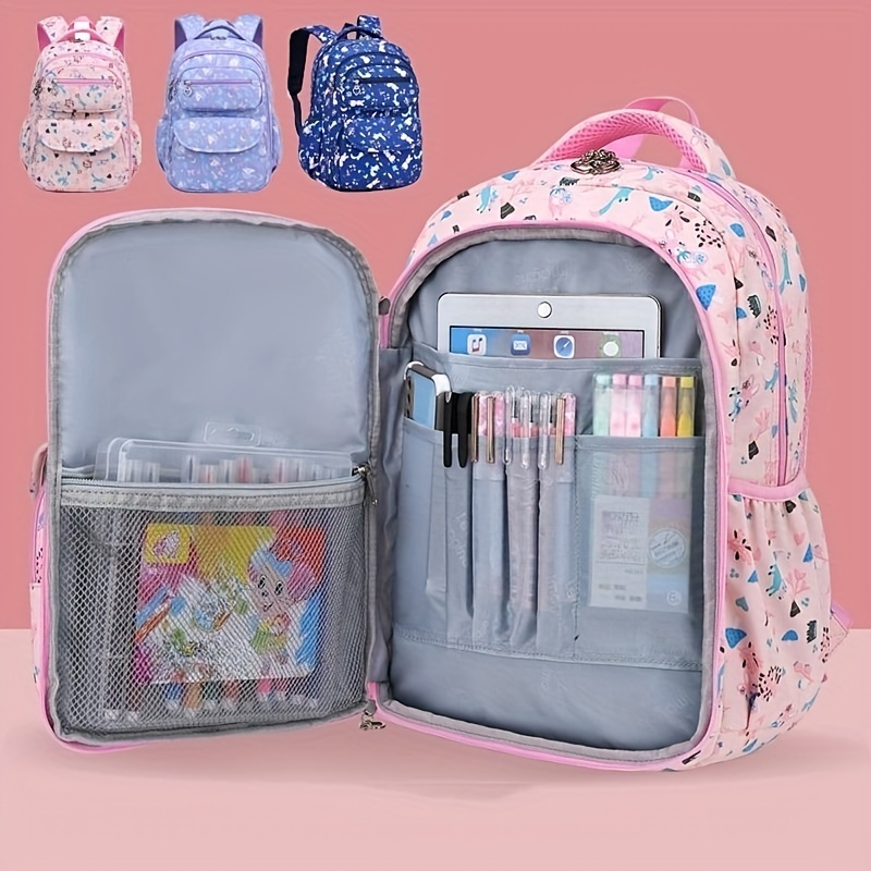 1pc Children's Backpack By Way Of Openning Refrigerator For Primary School Students Thickened Breathable Backpanel Double Shoulder Bag Burden Reduction Boys And Girls Backpack With Large Capacity