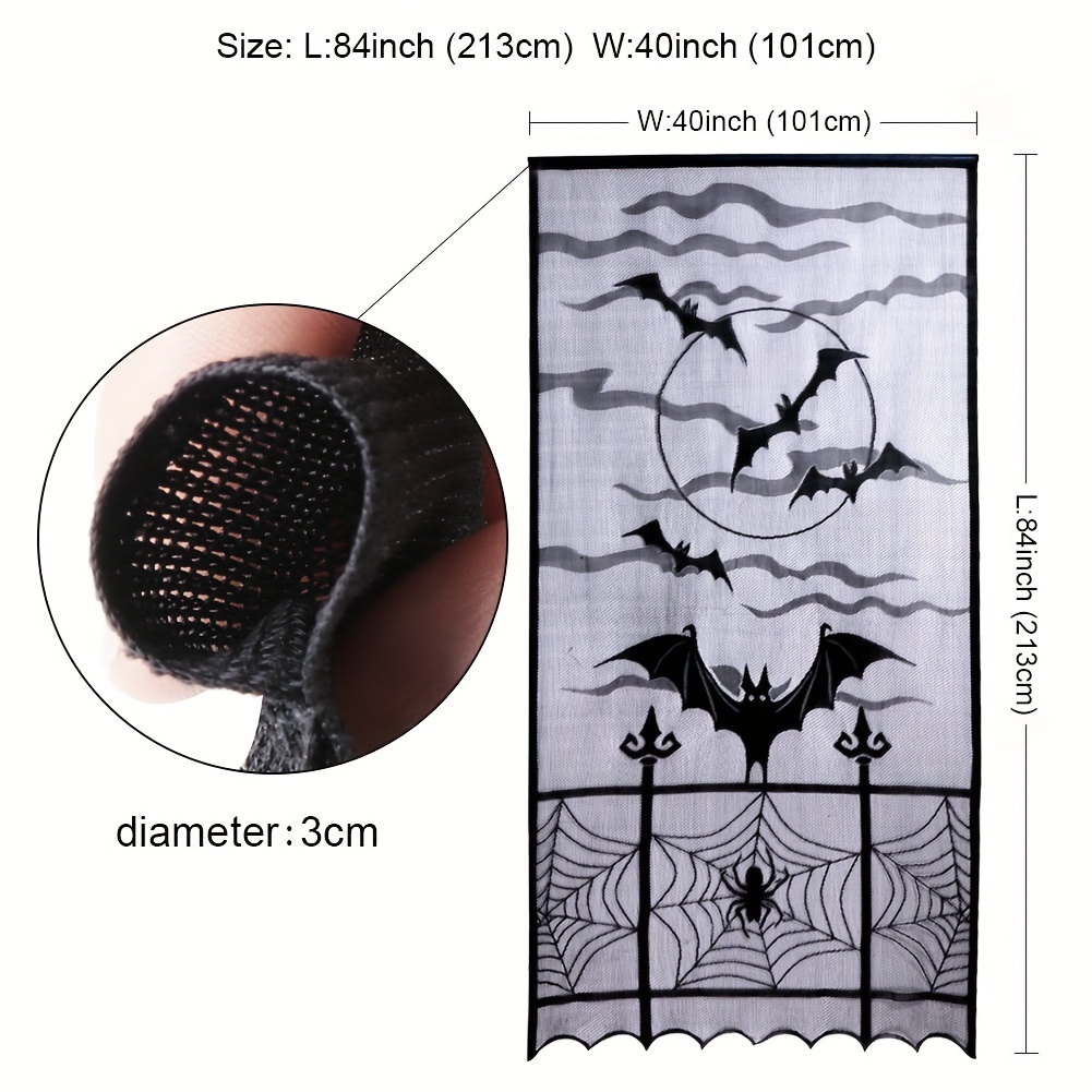  Tab Top Window Curtain,Happy Halloween Spiders- Web Black Tier  Curtains Panels Kitchen Valance 2 Drapes,Black White Pumpkin Ghost Face  Light Filtering Window Treatment for Bathroom Bedroom Cafe : Home & Kitchen