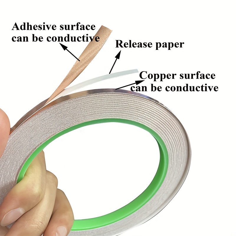 EDSRDRUS Copper Foil Tape Multi-Sizes with Conductive Adhesive,  Double-Sided Conductive Copper Tape for Soldering Guitar EMI Shielding  Electrical