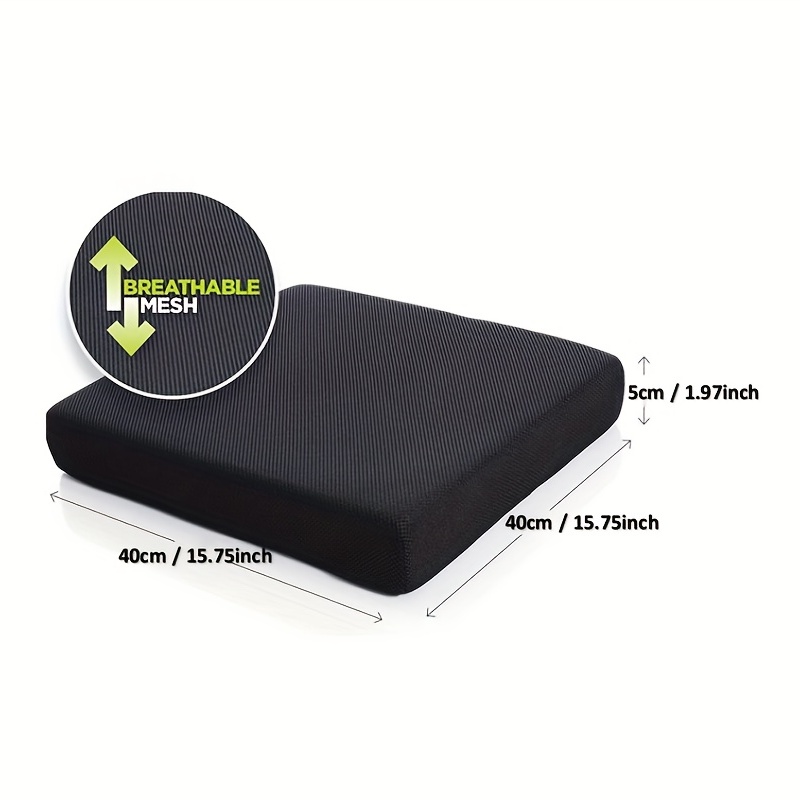 Milliard Memory Foam Seat Cushion Chair Pad 18 x 16 x 3in. with Washable Cover, for Relief and Comfort