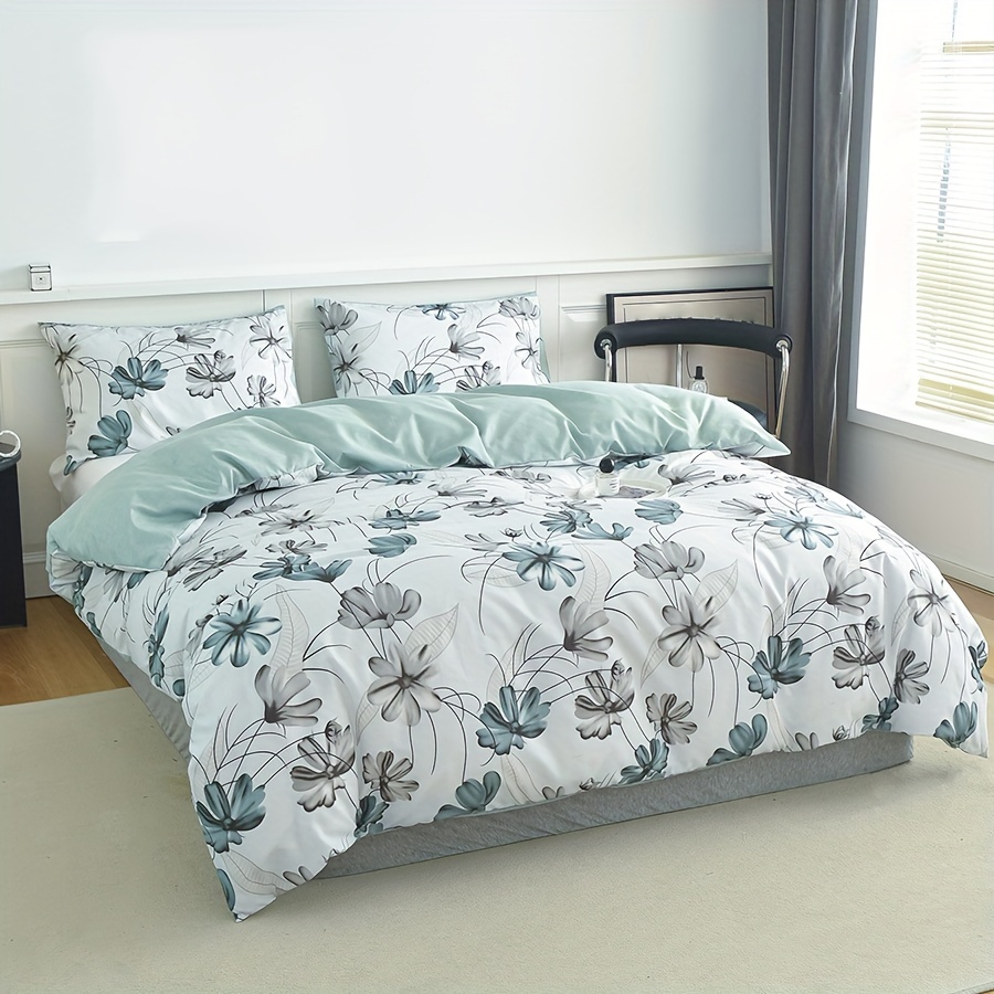 Duvet Cover Set Flower Print Bedding Set Soft Comfortable - Temu