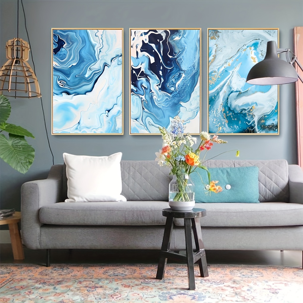  Cuadro abstracto geométrico de lujo para pared moderno  minimalista lienzo cuadros dormitorio decoración de pared pintura para sala  de estar 90x190cm/36x75in Withframe : Todo lo demás