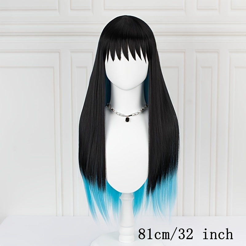 Gradient Double Layer Straight Wig Ponytail Cosplay Wig