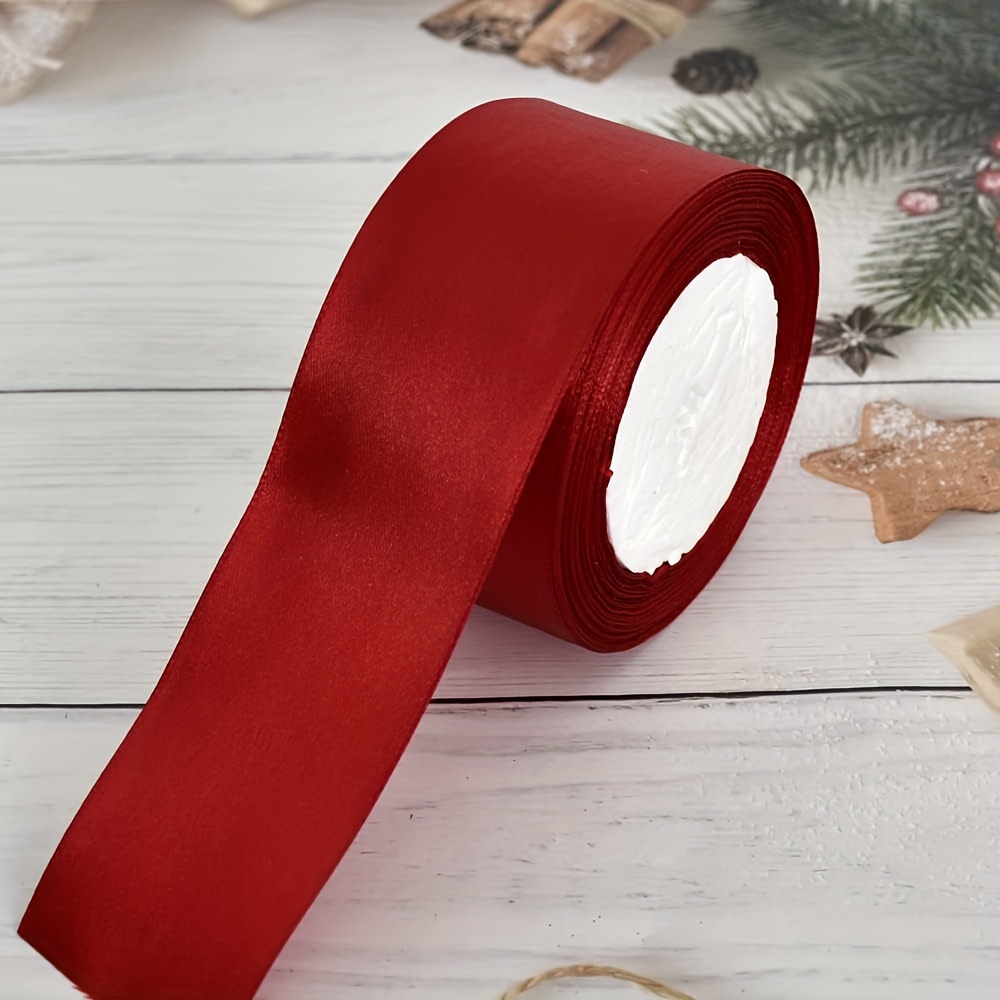 Red Ribbon 1-1/2 Inch x 25 Yards, Solid Color Fabric Satin Ribbon for Gift  Wrapping, DIY Crafts, Bridal Bouquets, Wreaths, Bows, Sewing Projects, Baby