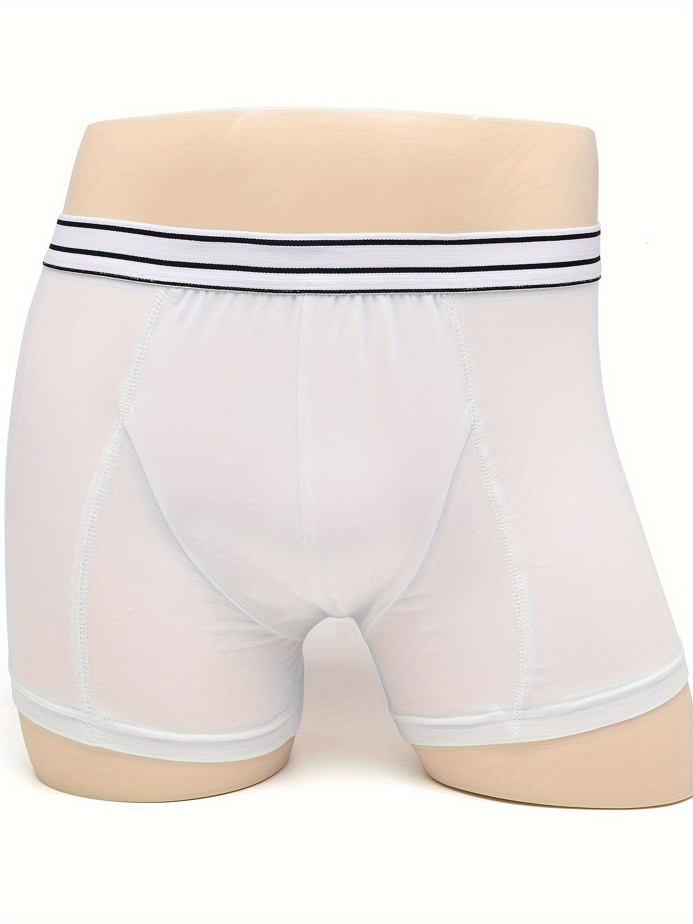 5pcs Men's Bamboo Boxer Briefs, Breathable Underwear