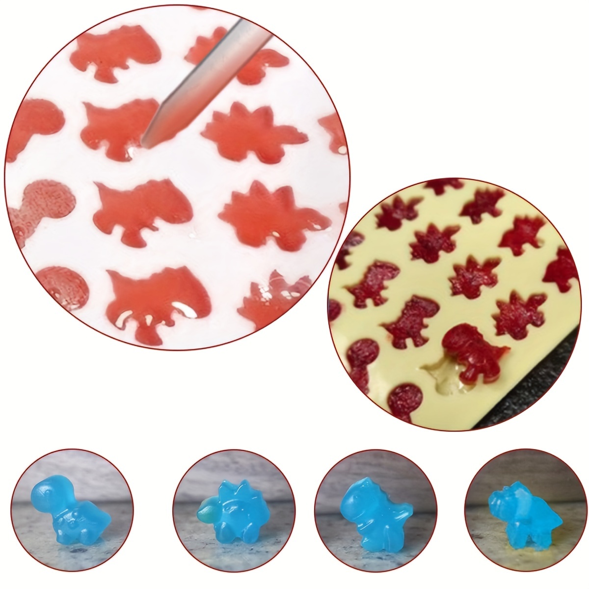 Random Color Silicone Small Dinosaur Candy Mold Handmade For - Temu