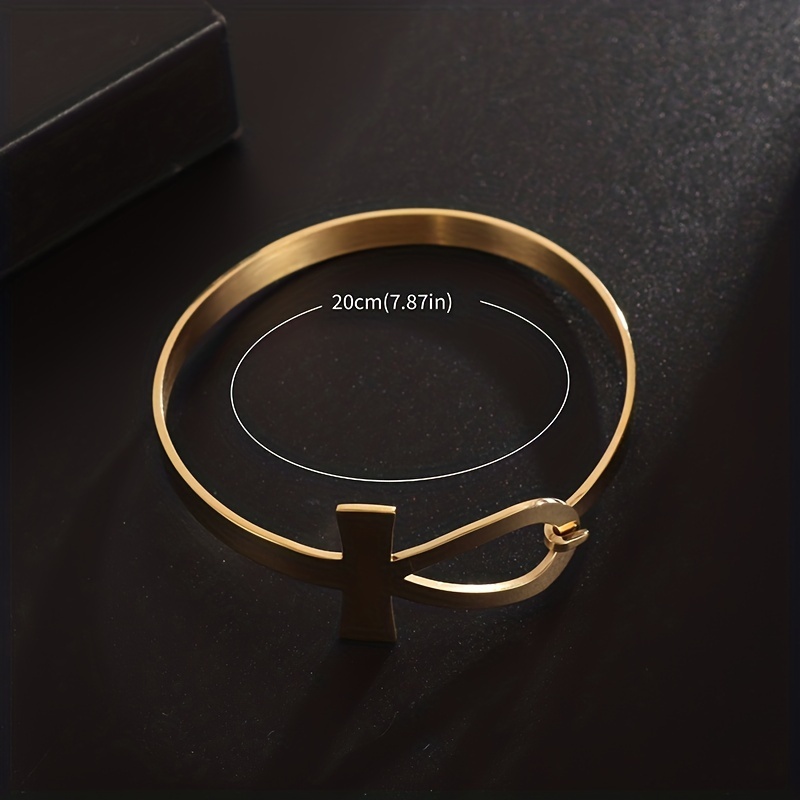 Stainless Steel Cross Bangle - Party Rock Bangle for Men and Women