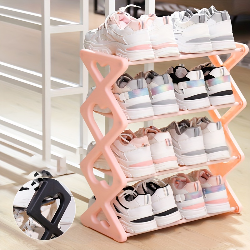 Adjustable Storage Shoe Rack Double Layer Shoe Cabinet Second Gear Bedroom  Plastic Shoe Cabinet For Home Dormitory 1Pcs