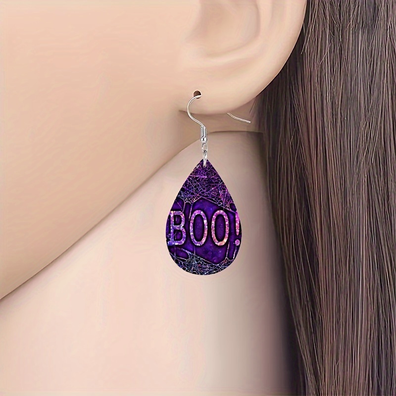 1 Par De Exquisitos Pendientes De Cuero PU, Joyería Para Niña, Regalo De  Vacaciones De Halloween - Temu Mexico