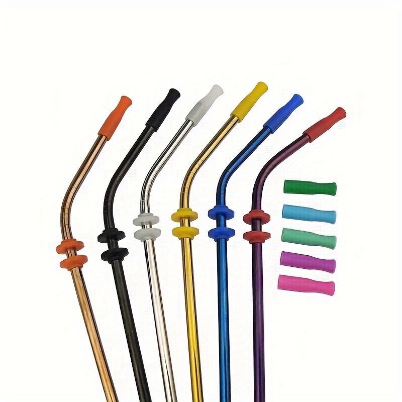 22Pcs Reusable Silicone Straw Tips, Multi-color Food Grade Straws Tips  Covers Only Fit for 1/4 Inch Wide(6MM Out diameter) Stainless Steel Straws  by