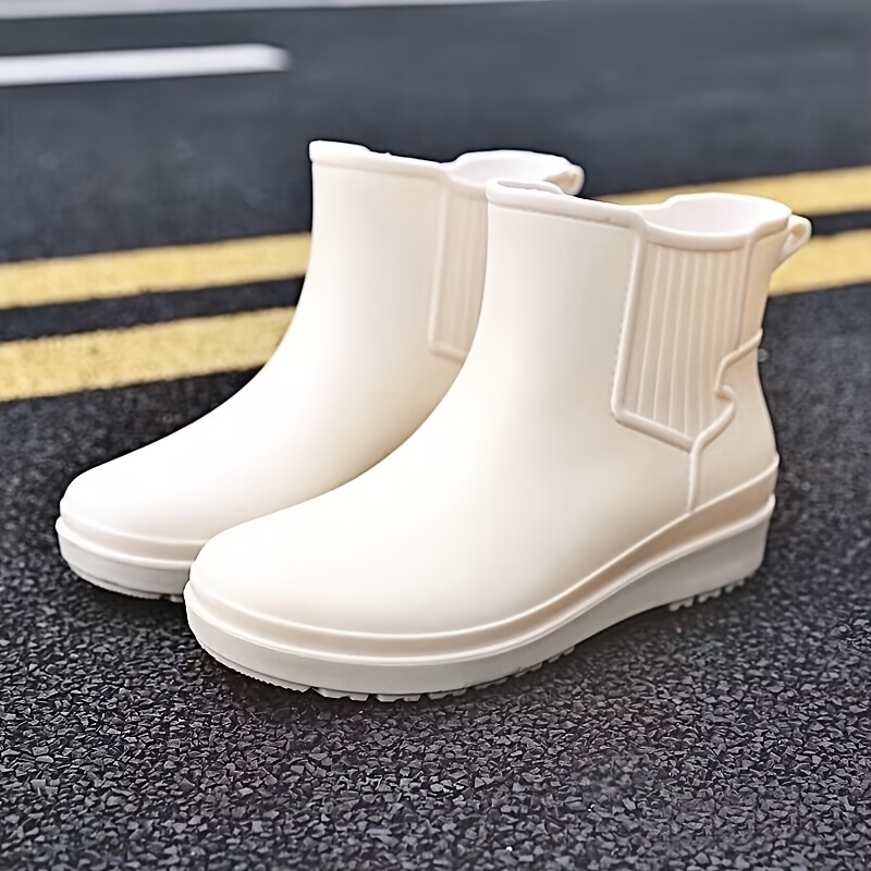 Women's Waterproof Ankle Rainboots, Solid Color