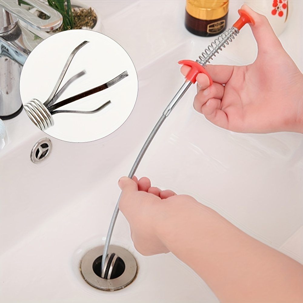 Drain Pipe Cleaning Spring Stick, Hair Catching Drain Pipe