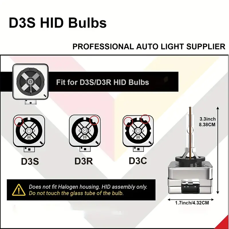 2pcs D3S HID Bulbs 35W 6000K Diamond White Xenon HID Headlight