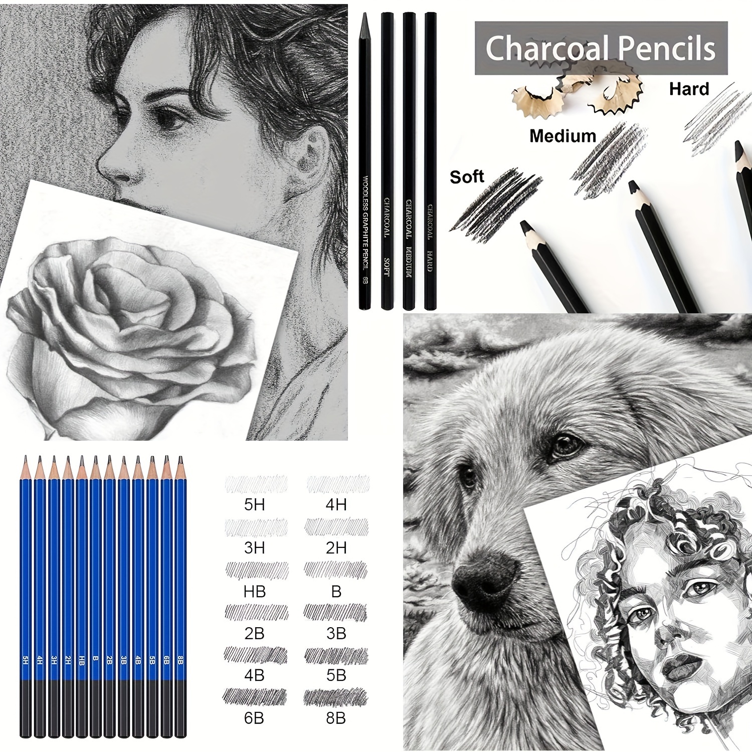 Vobou 146pcs Art Supplies Set, Colored Drawing Pencils Art Kit- Sketching,  Graphite Pencils With Portable Case, Ideal School Art Supplies for Artists